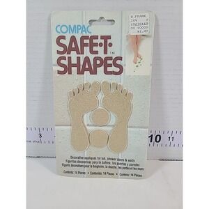 Vintage Compac Safe T‎ Shapes (Brown Feet) New Non-Slip Appliques New Old Stock